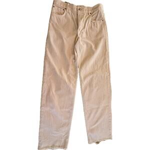 ZARA Jeans Womens Size 8 Blush Pink High Rise Straight Leg‎ Raw Hem